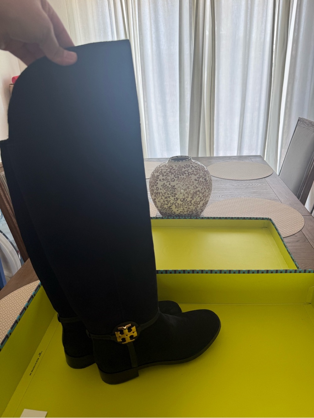 Knee-high black suede boots - Picture 2 of 5